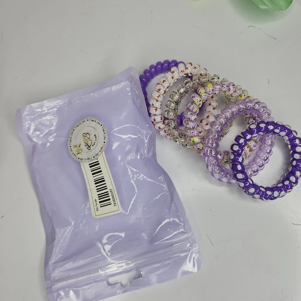 Elastic hair ties floral pattern ponytail holders for workout vacation&everyday - Picture 3 of 12